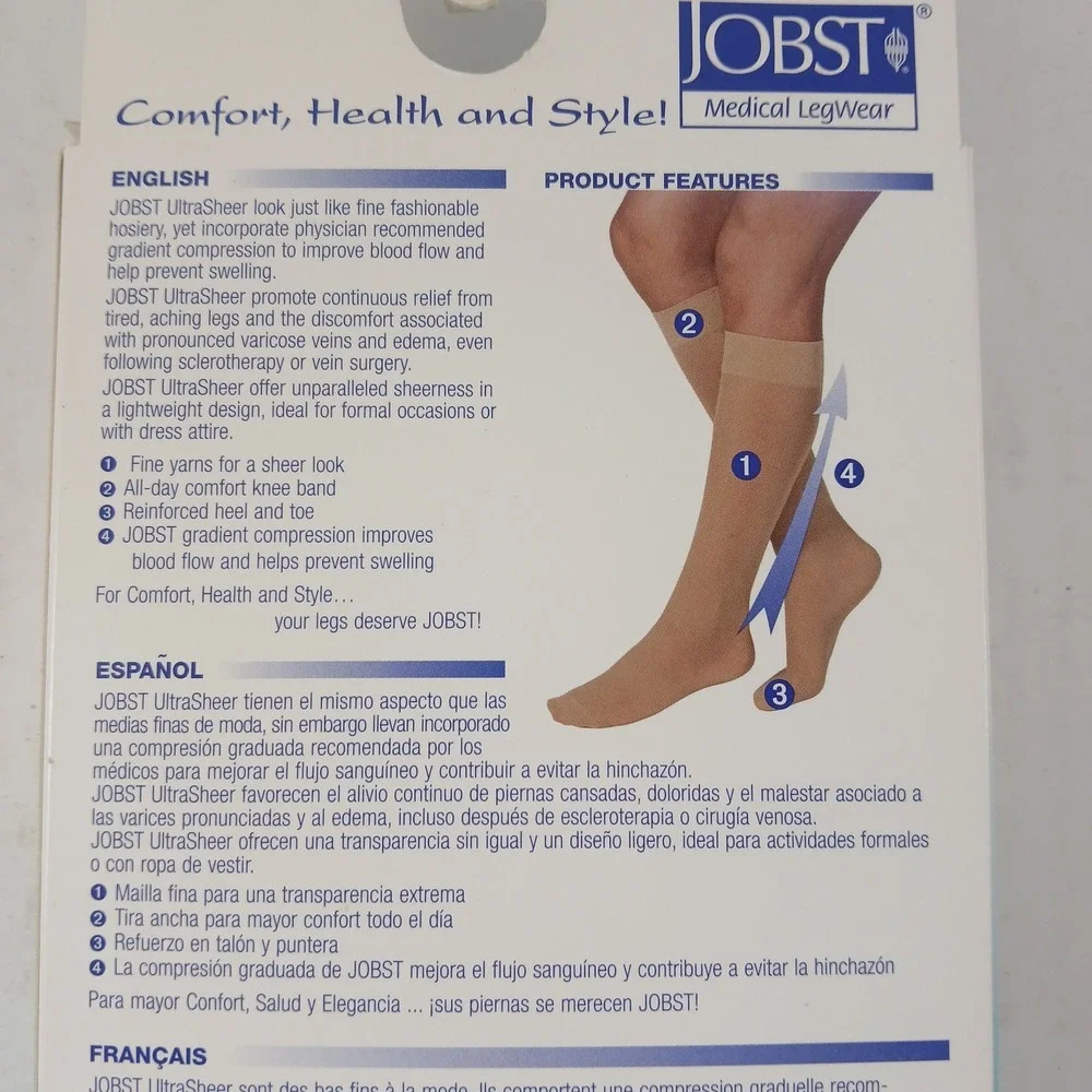 Jobst UltraSheer 20-30 mmHg CT Knee High Compression Stocking 121500 Silky Beige